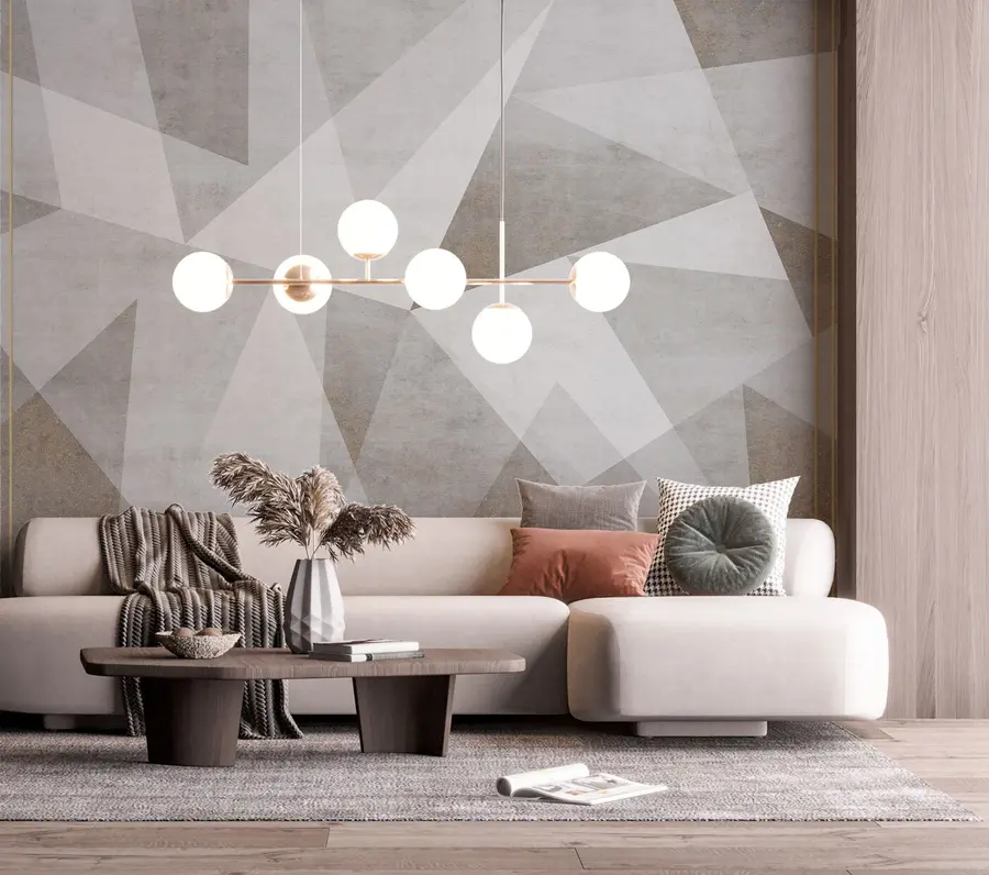wall murals Hermetry triangles with lines u97345