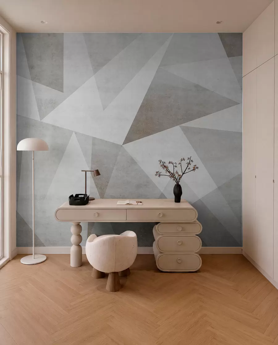 wall murals Hermetry triangles with lines u97345