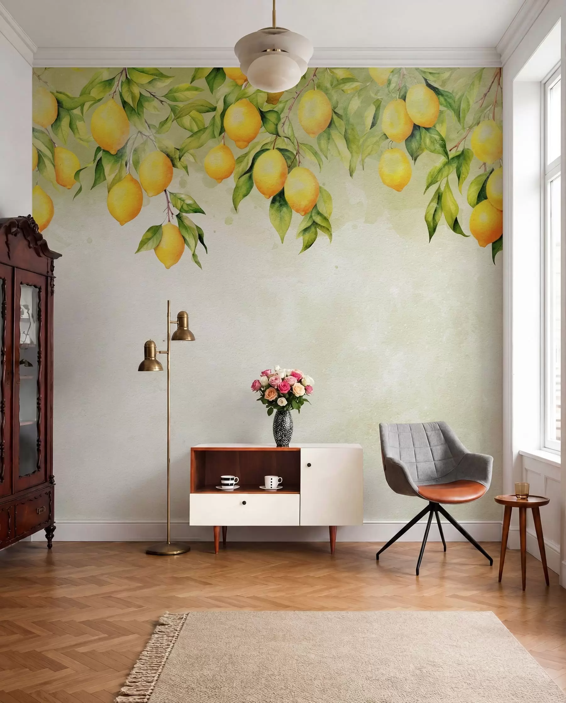 wall murals Lemon Branches in Watercolour u97595