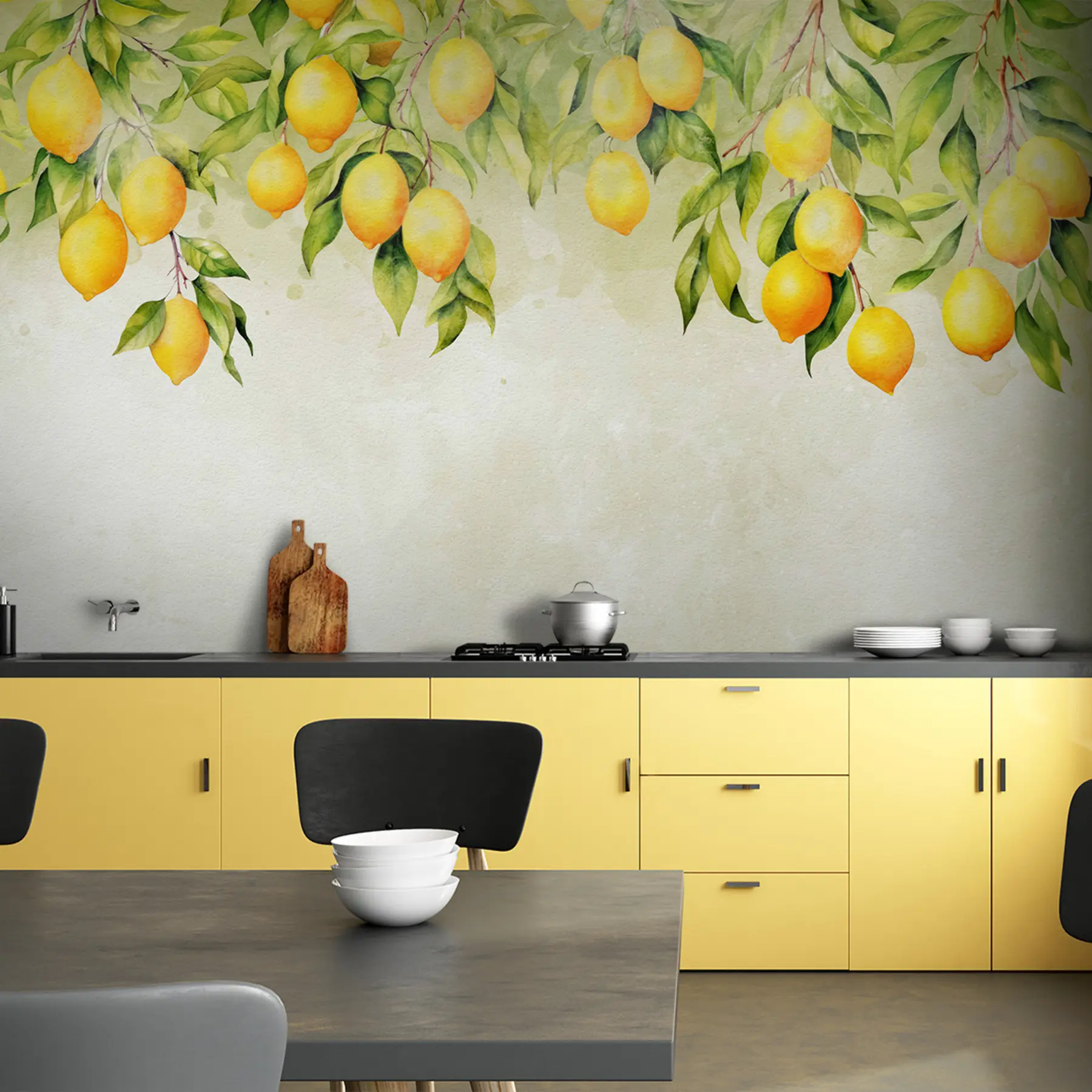 wall murals Tender lemon branches u97595