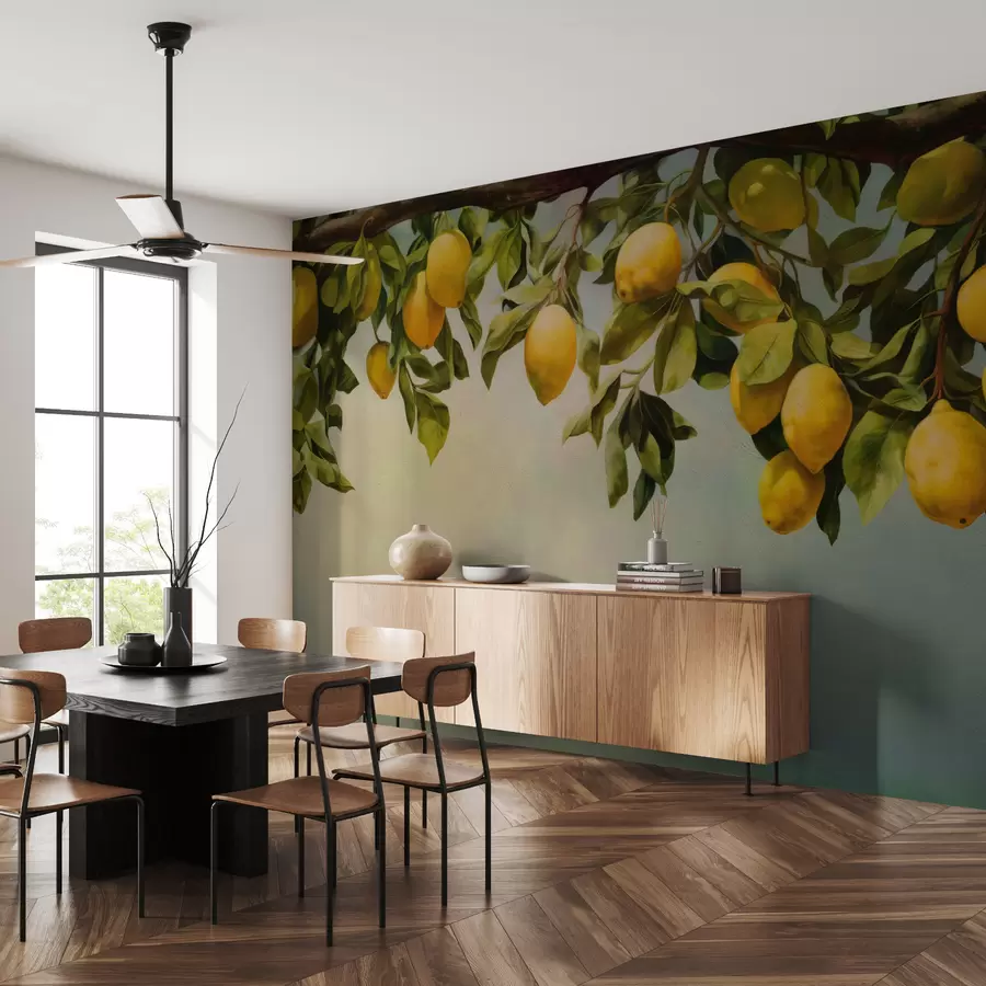 wall murals Vintage lemon tree branches u97600