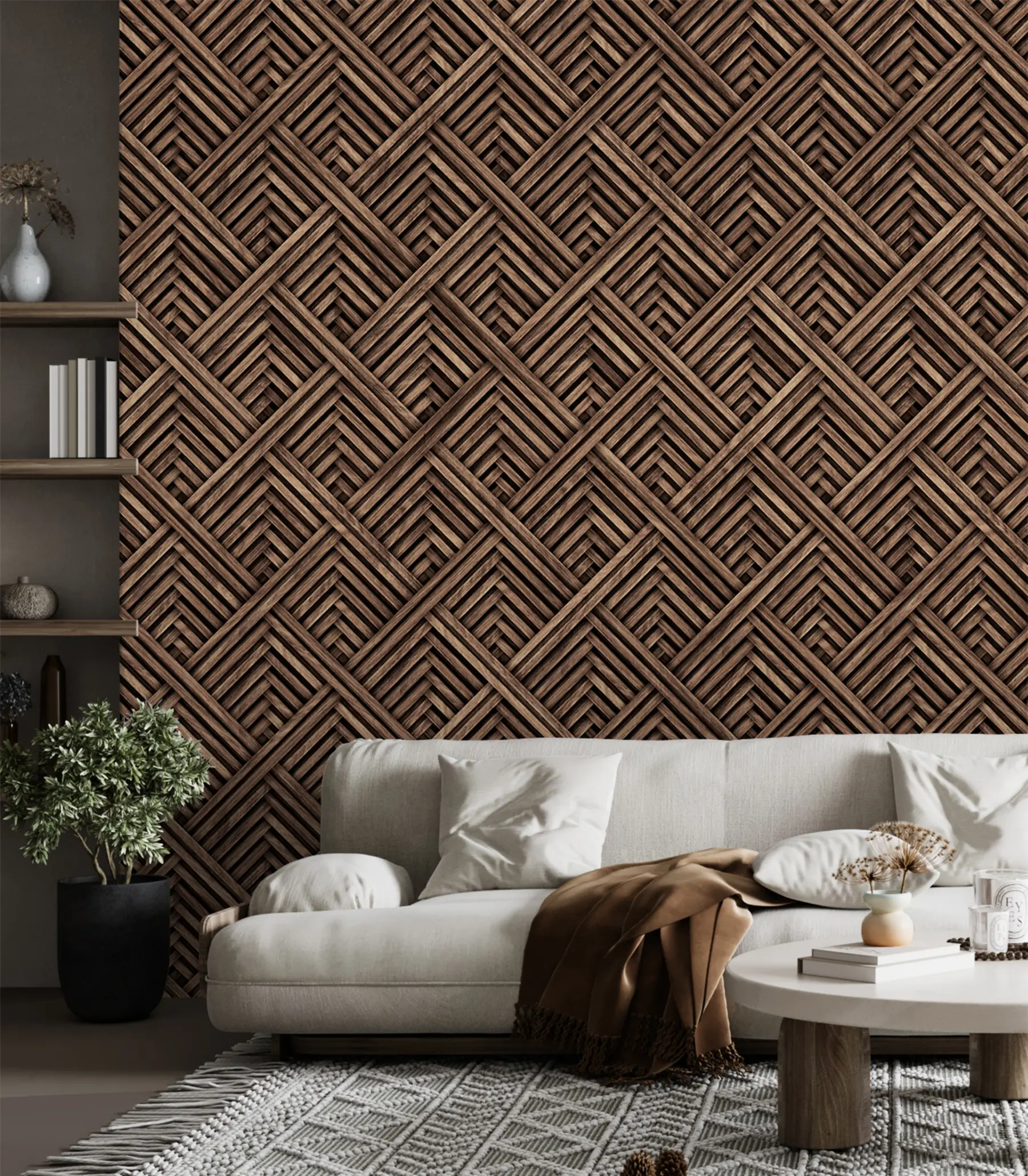 wall murals Geometric wood pattern u97483