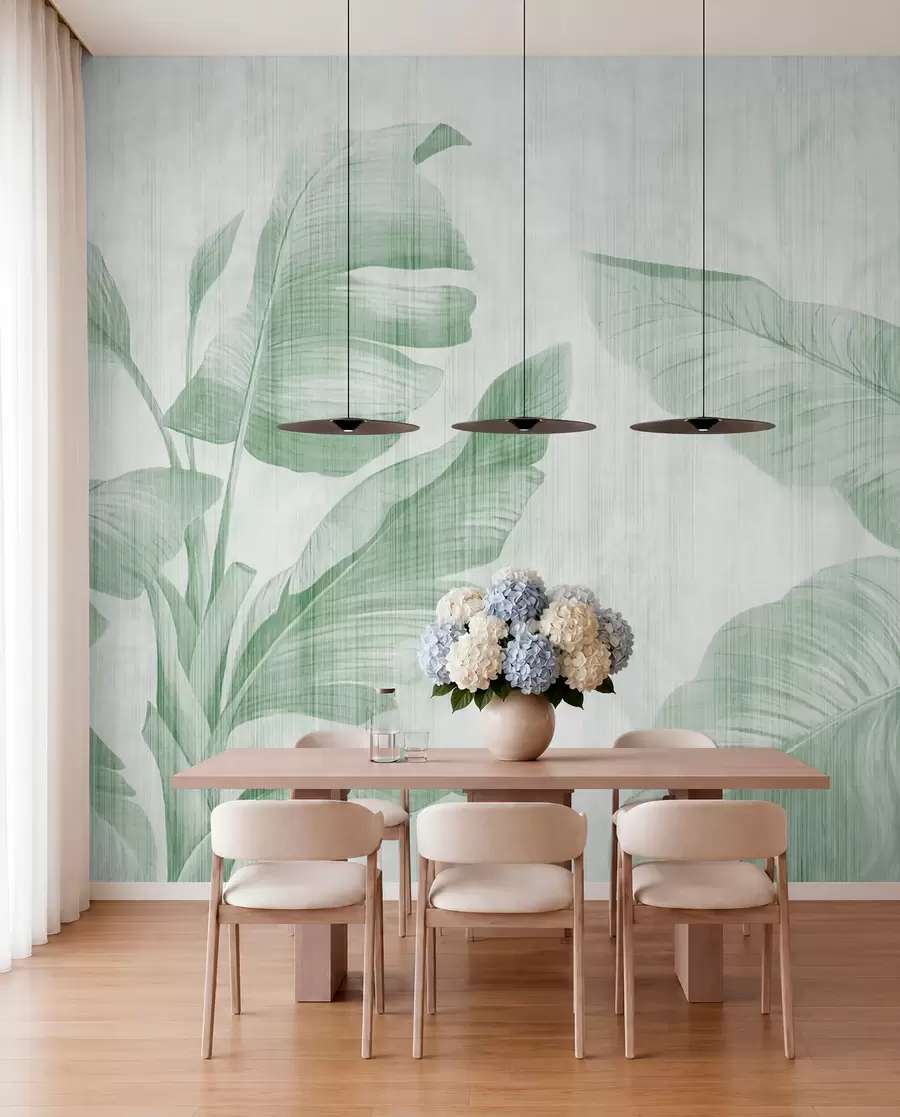 wall murals Mint Banana Leaf Shadows u00299v4