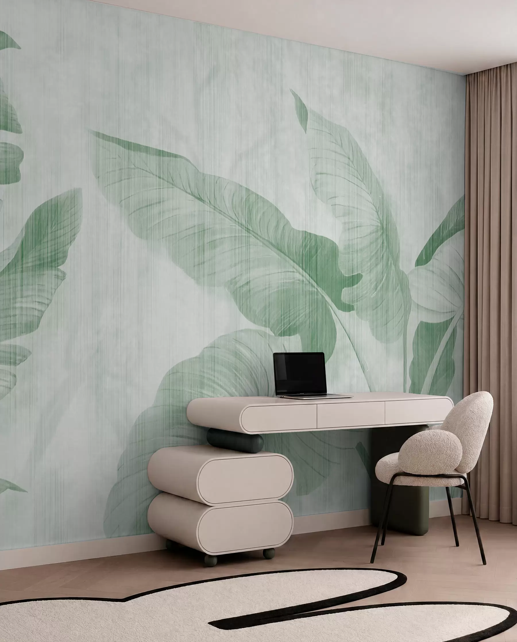 wall murals Mint Banana Leaf Shadows u00299v4