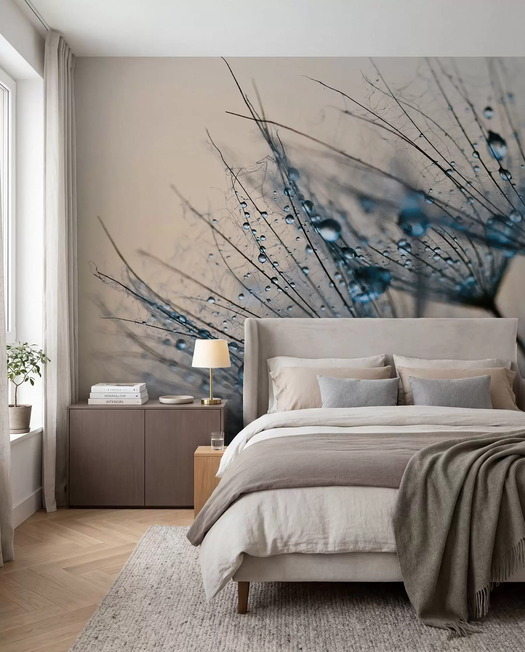 wall murals Dandelion Dew in Blue u57557v1