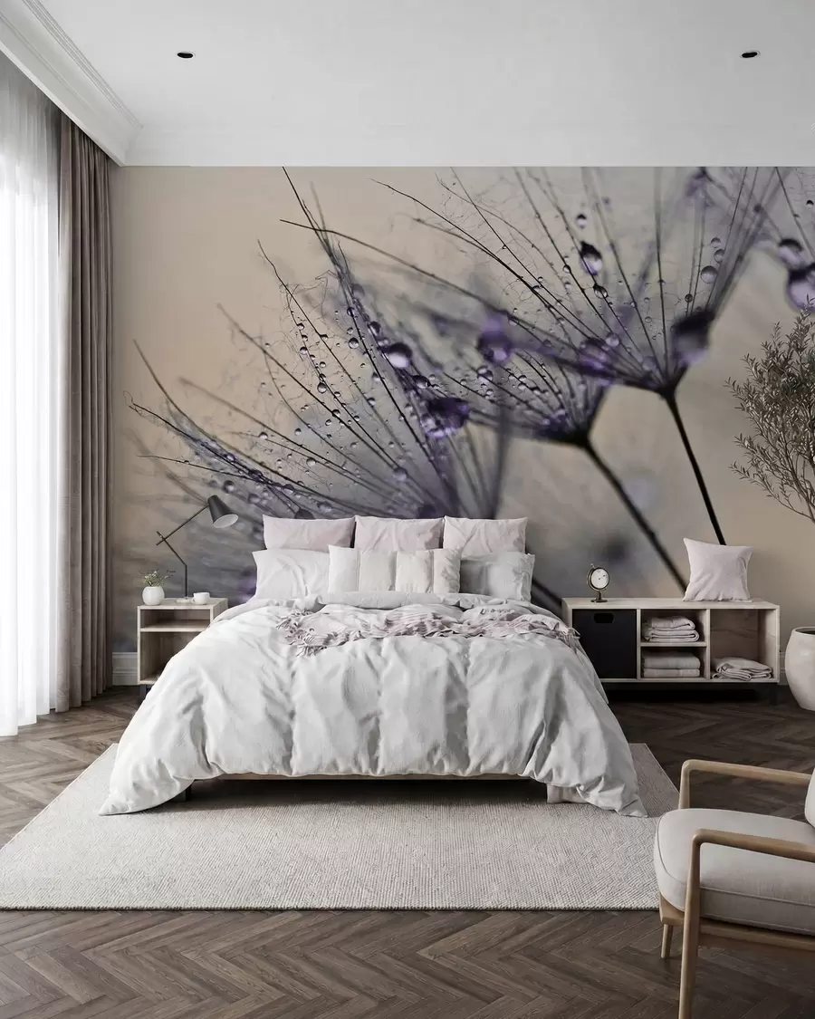 wall murals Dandelion Dew in Violet u57557v3