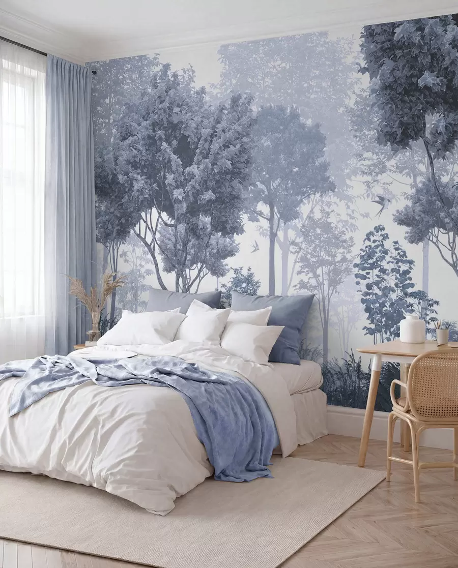 wall murals Forest Clearing in Blue u72134v1