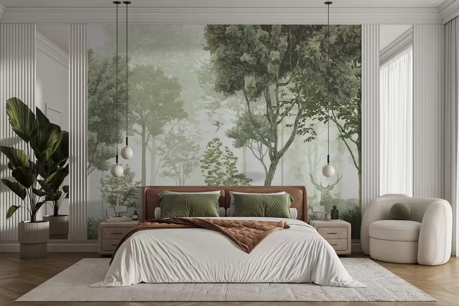 wall murals Magic forest in green u72134v2
