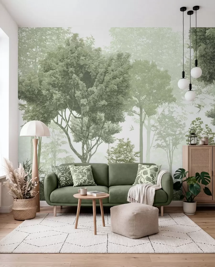 wall murals Magic forest in green u72134v2