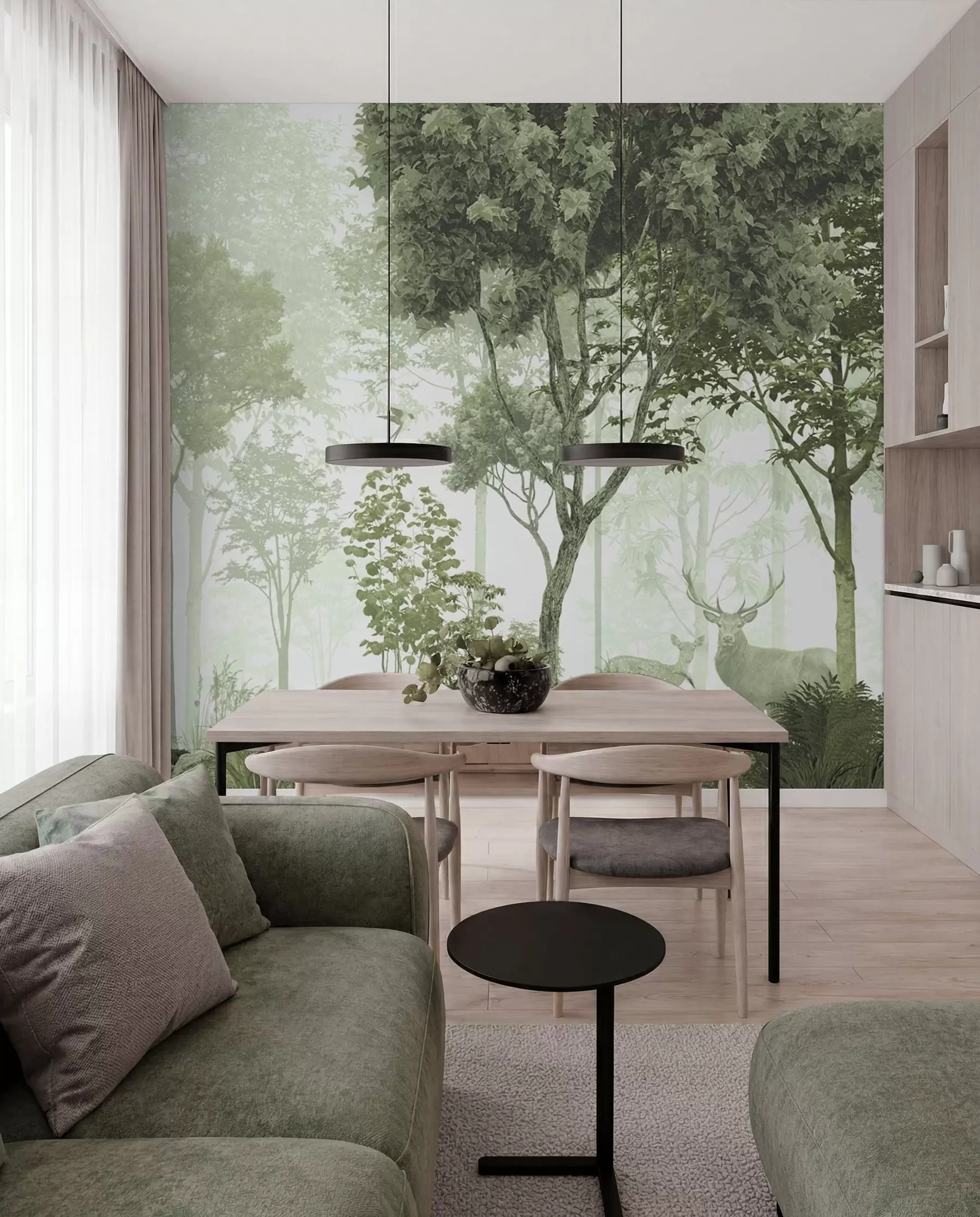 wall murals Magic forest in green u72134v2