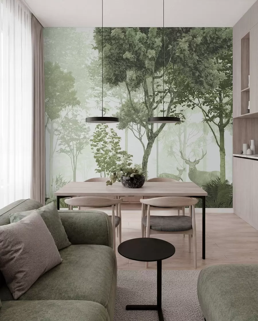 wall murals Magic forest in green u72134v2