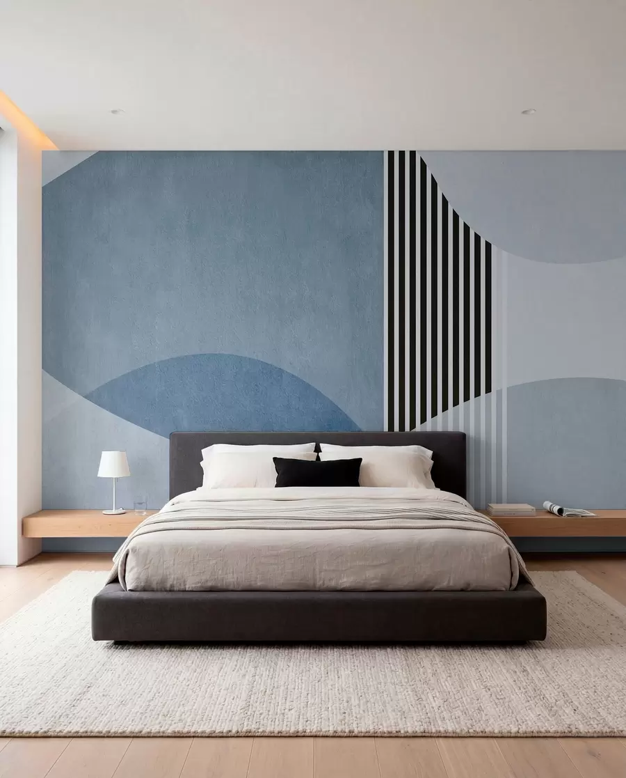 wall murals Abstract retro style in blue u74075v1