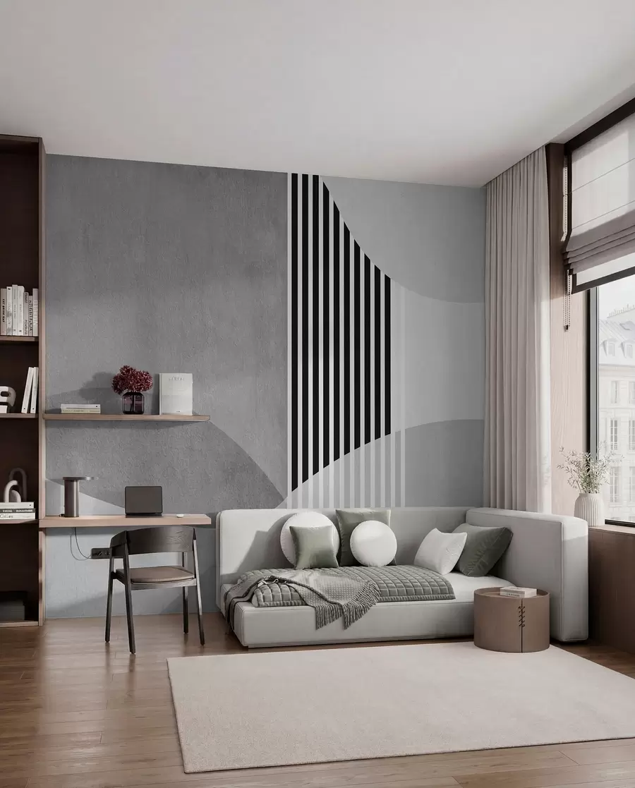 wall murals Abstract retro style in gray u74075v2