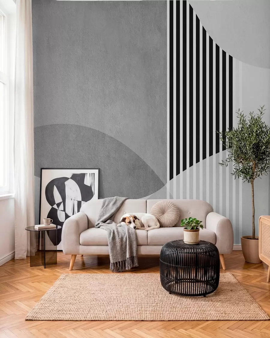 wall murals Abstract retro style in gray u74075v2