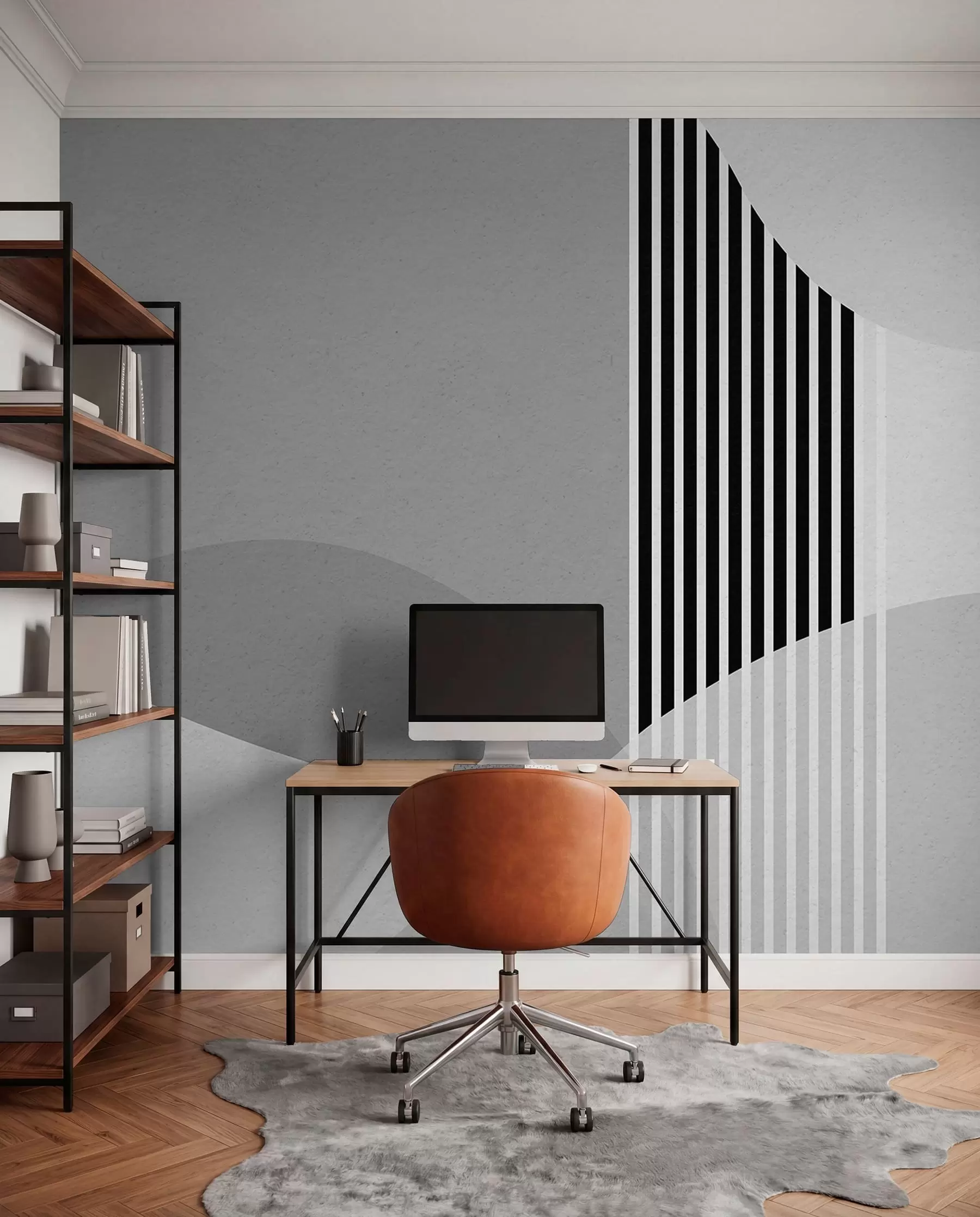 wall murals Abstract retro style in gray u74075v2