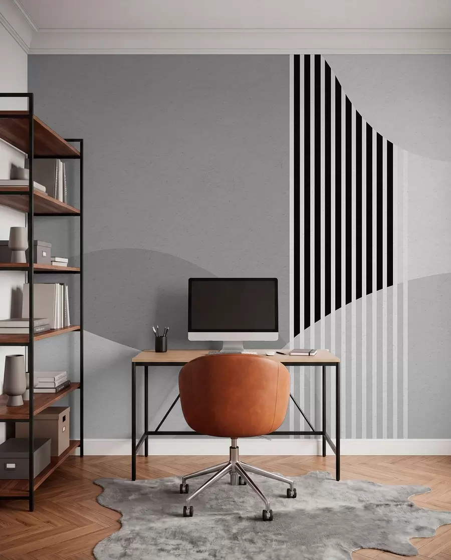 wall murals Abstract retro style in gray u74075v2
