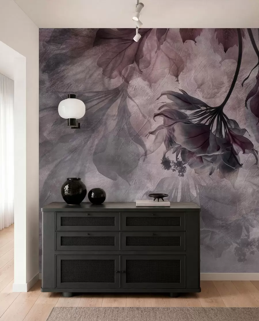 wall murals Delicate translucent branches in pink u93927v3