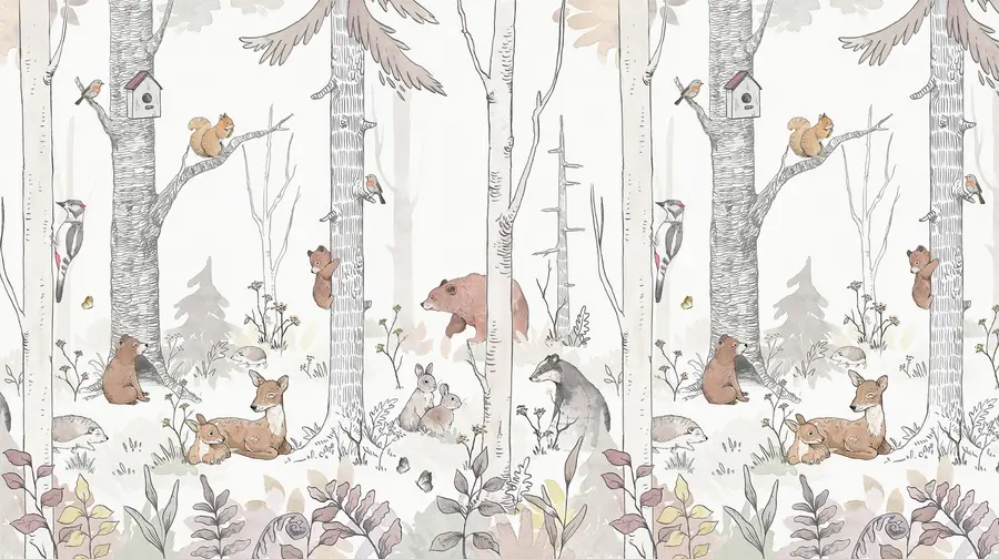 wall murals Forest friends, funny animals u96850