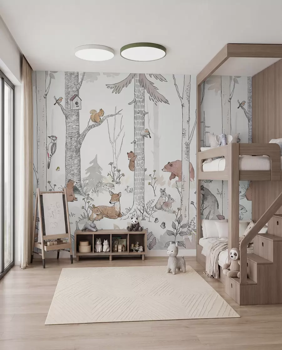 wall murals Friends in the Birch Wood u96850