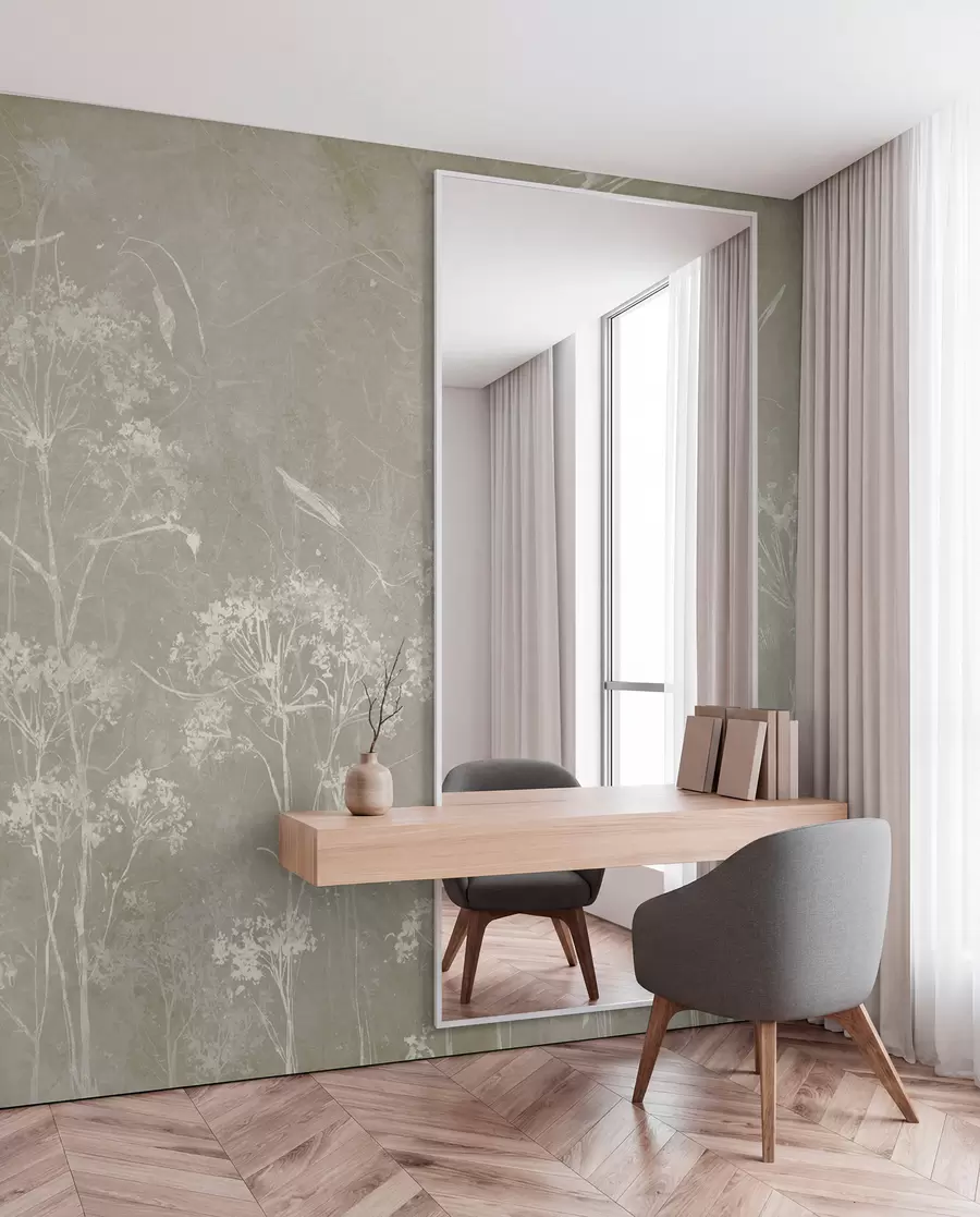 wall murals Wildflowers in the grunge style u96551v2