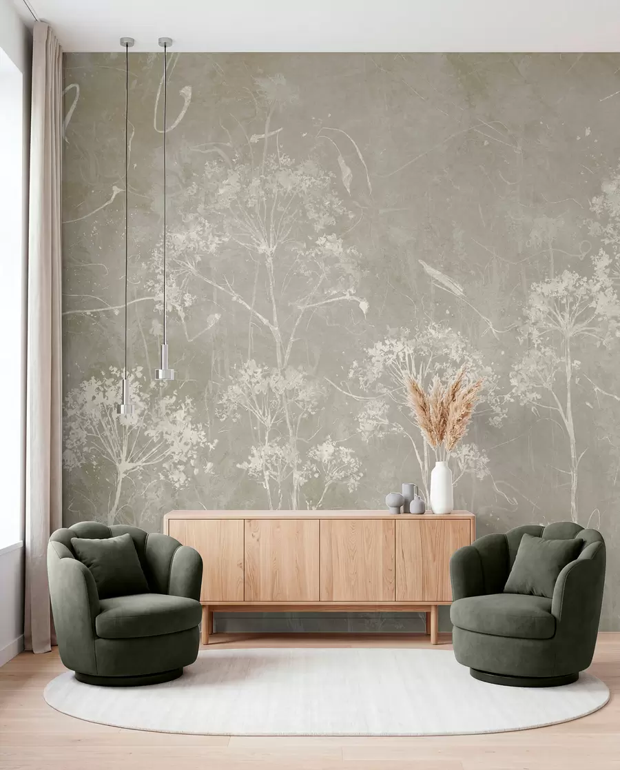 wall murals Wildflowers in the grunge style u96551v2