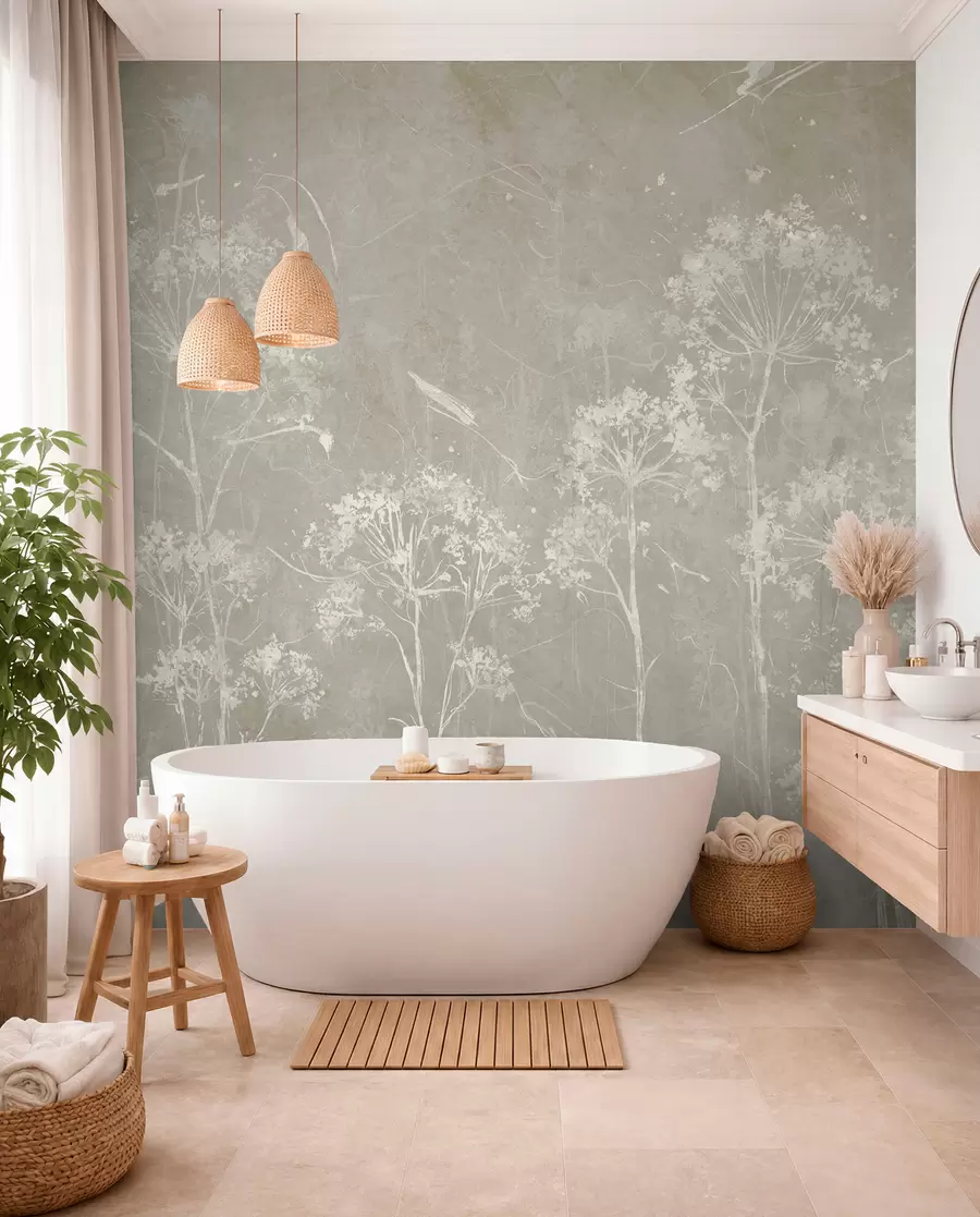 wall murals Wildflowers in the grunge style u96551v2