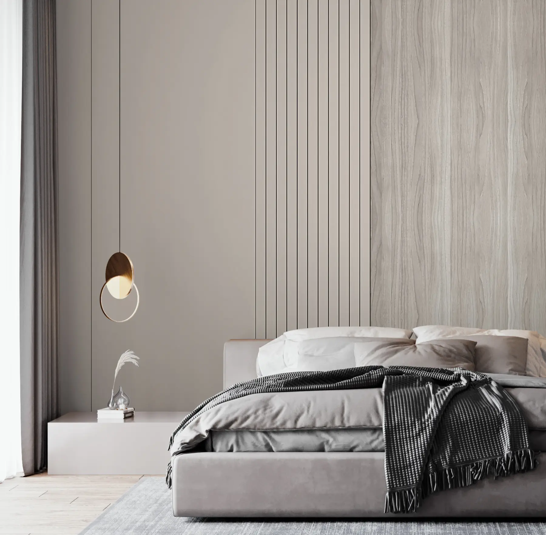 wall murals Panel with staves and wood u97549