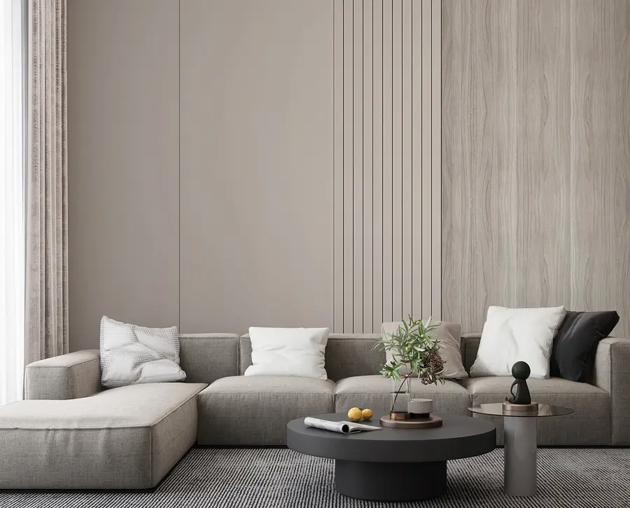 wall murals Panel with staves and wood u97549