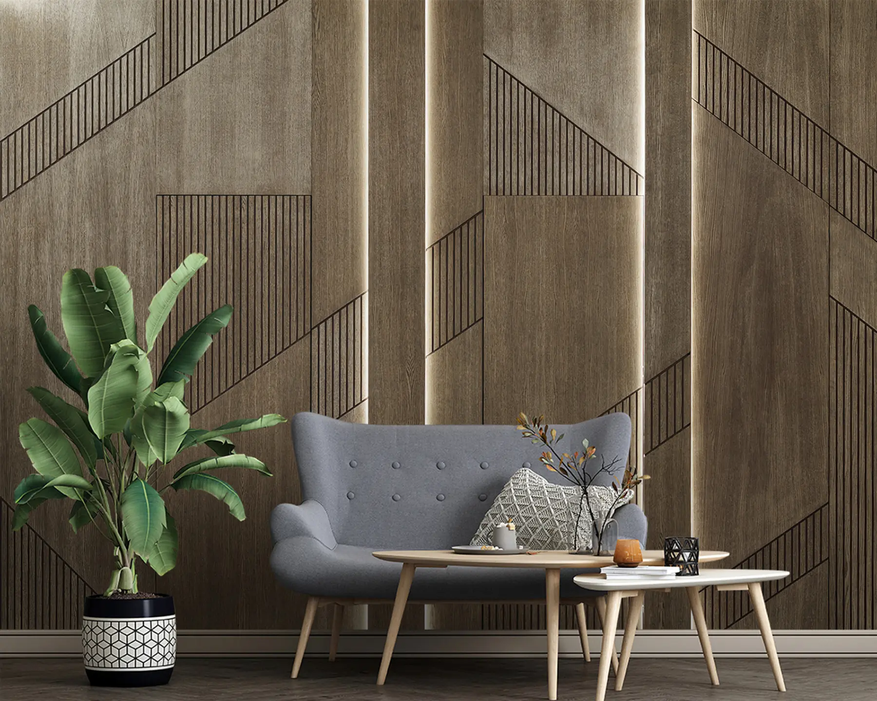 wall murals Wood panel u97555