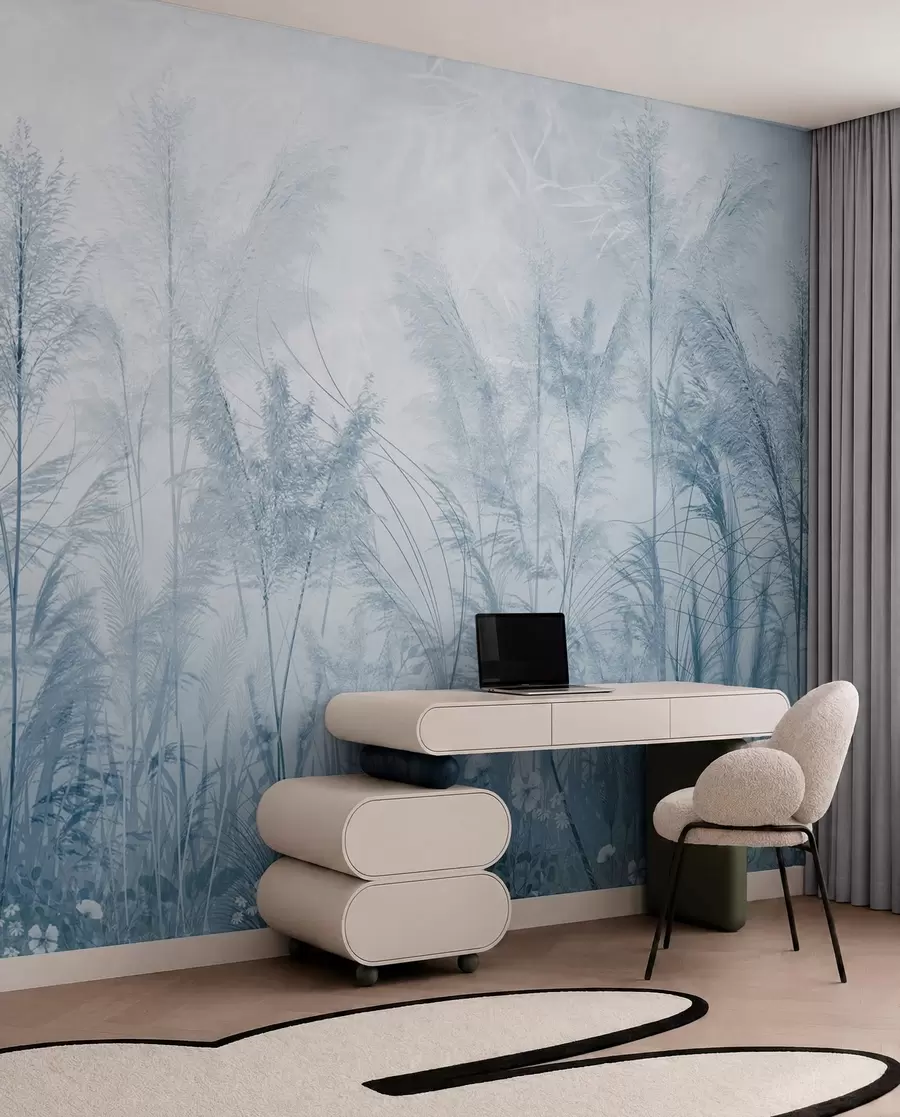 wall murals Pastel Meadow — Blue u93903v1