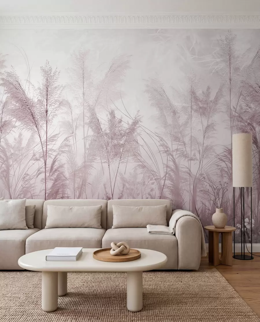 wall murals Pastel Meadow — Mauve u93903v2