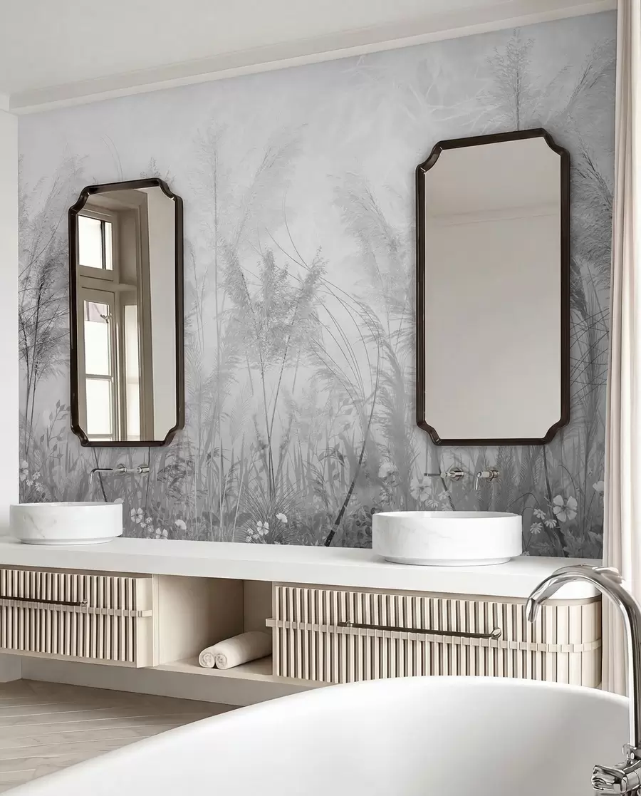 wall murals Meadow in Silver Haze u93903v4