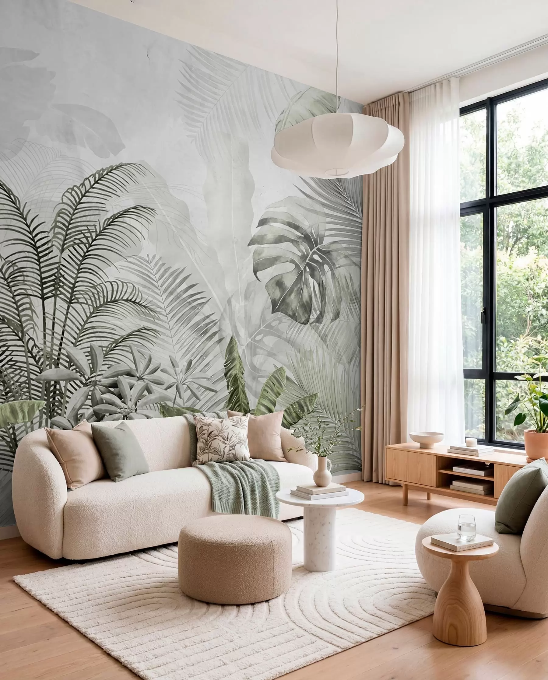 wall murals Jungle in Graphite u71284v3
