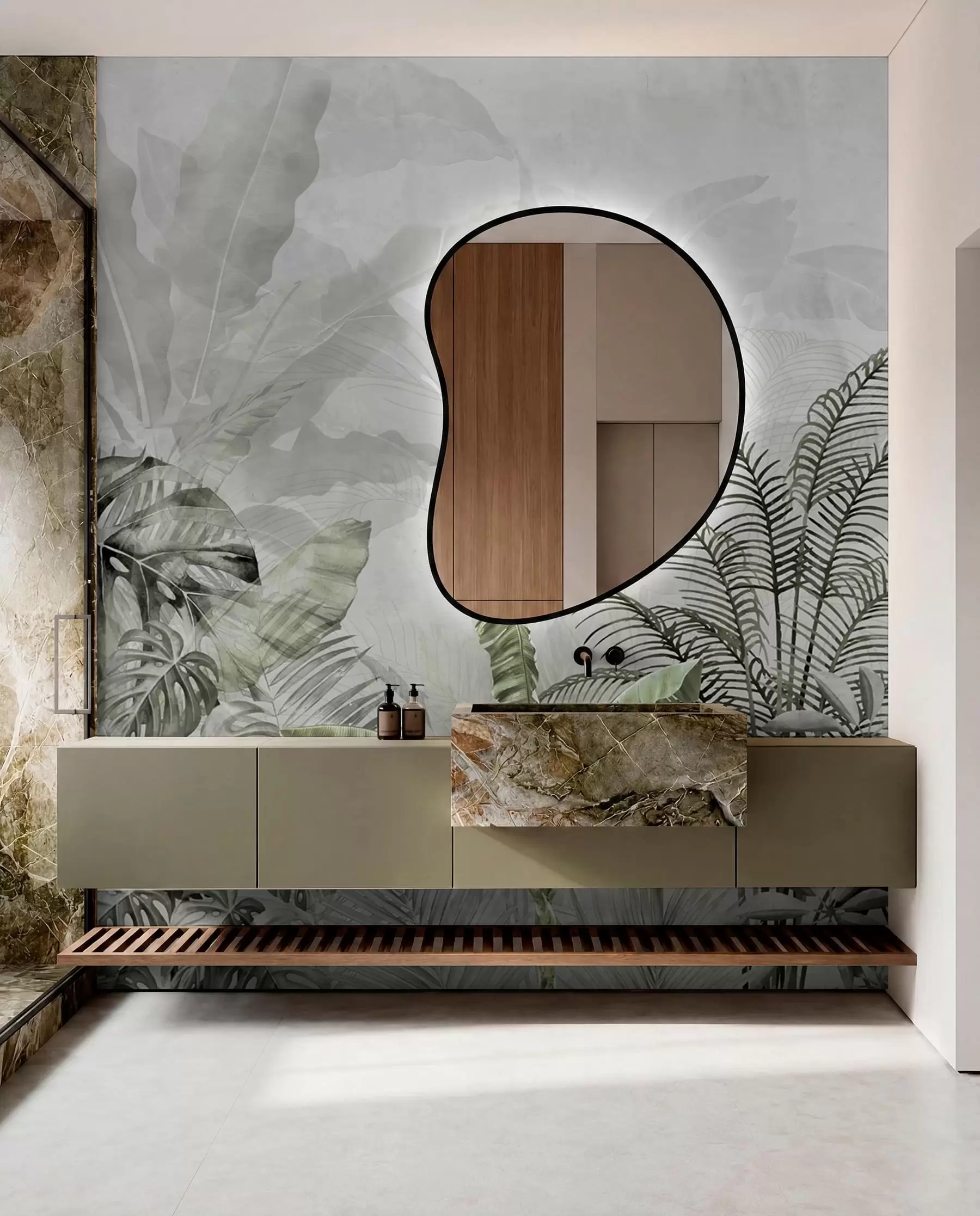 wall murals Jungle in Graphite u71284v3