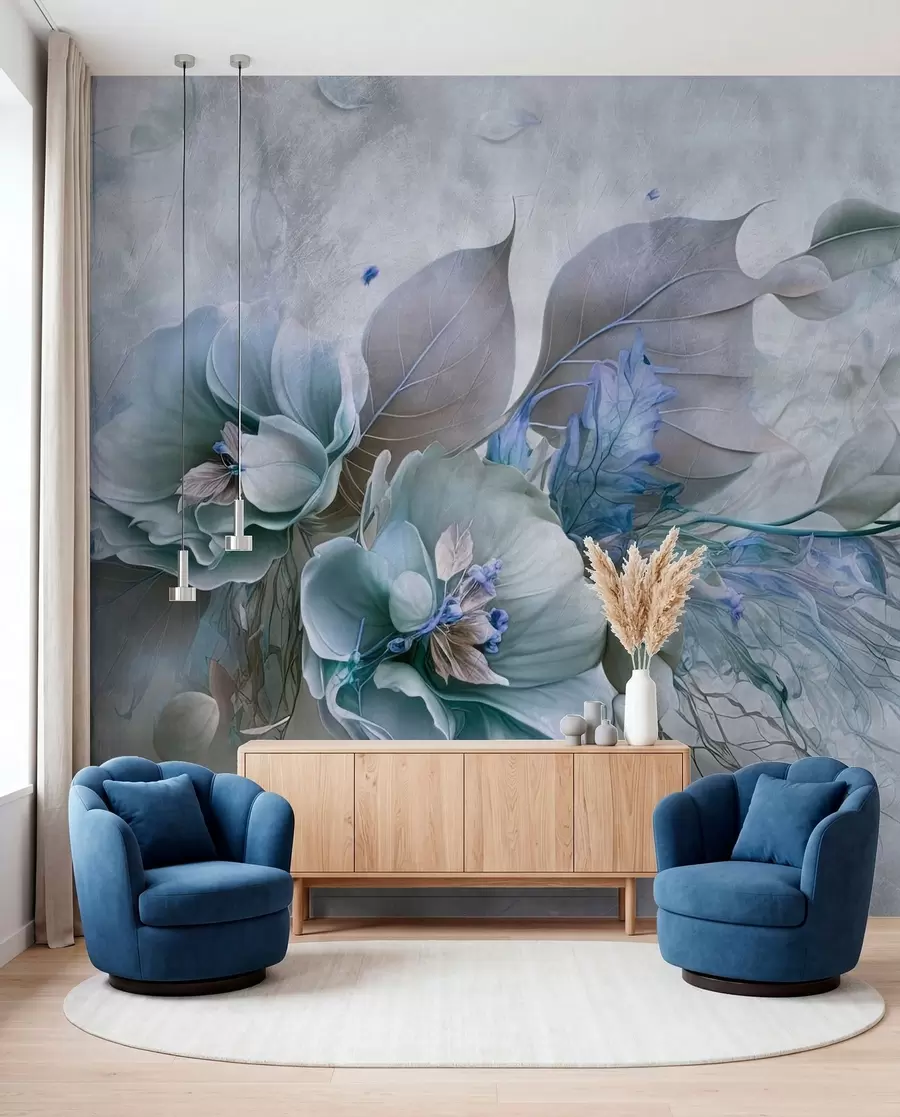 wall murals Petal Layers in Blue u93930v1