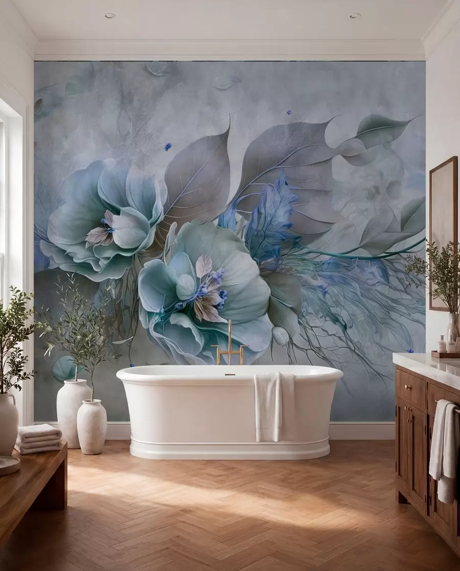 wall murals Petal Layers in Blue u93930v1