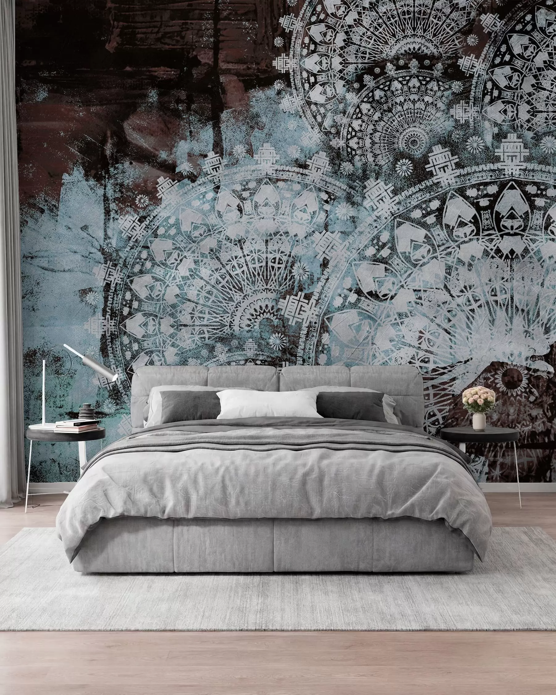 wall murals Vintage mandala in blue colors u93958v1