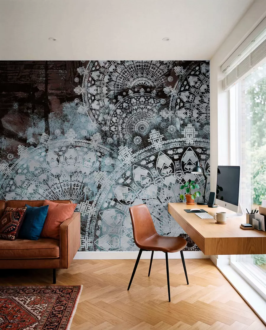 wall murals Vintage mandala in blue colors u93958v1