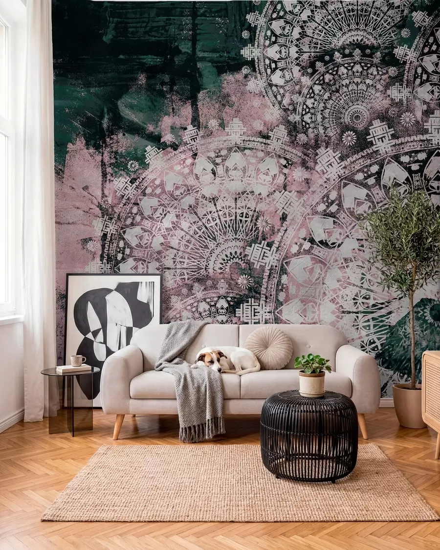 wall murals Mandala Patina in Rose u93958v2