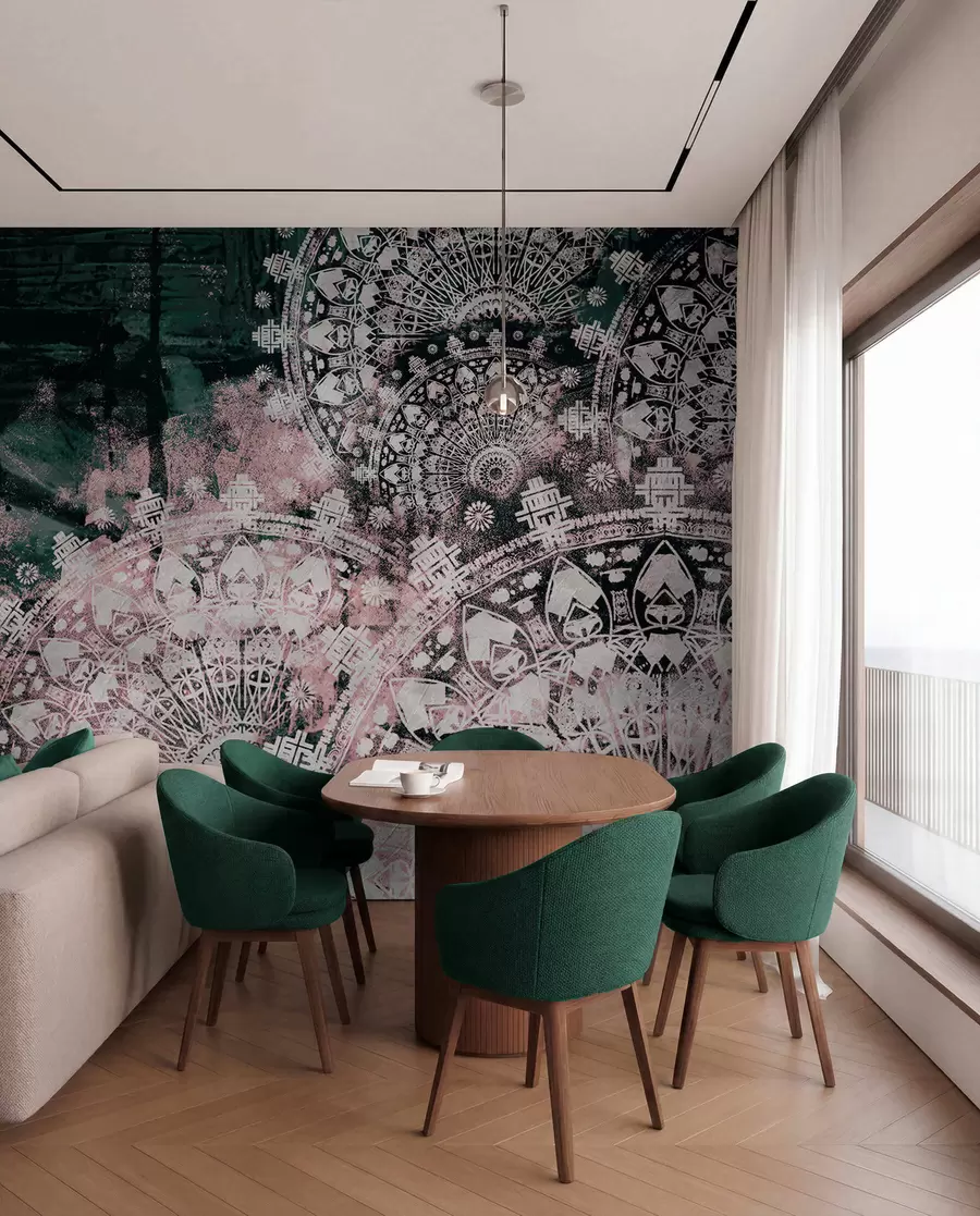wall murals Mandala Patina in Rose u93958v2