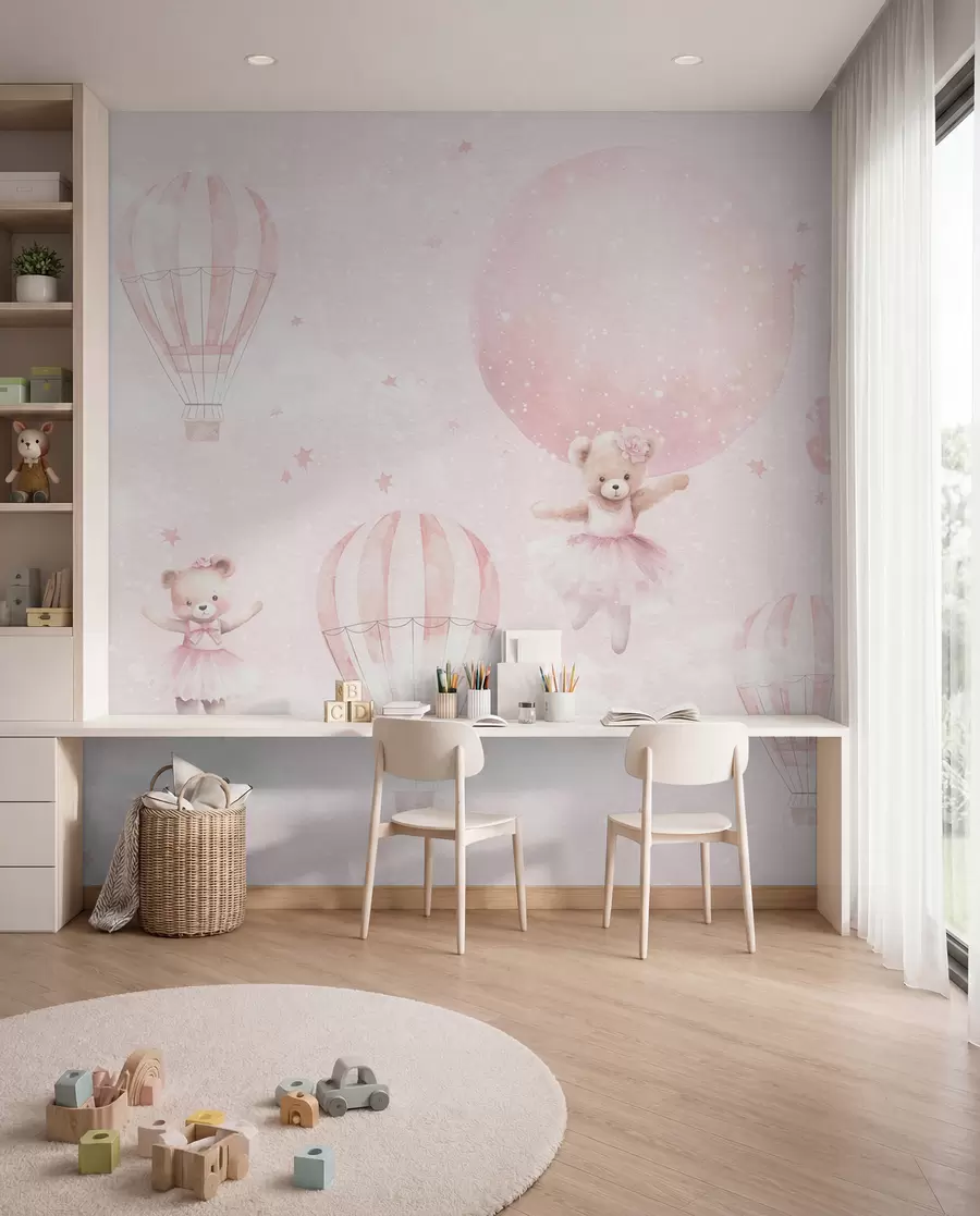 wall murals Bears and Pink Balloons u97954