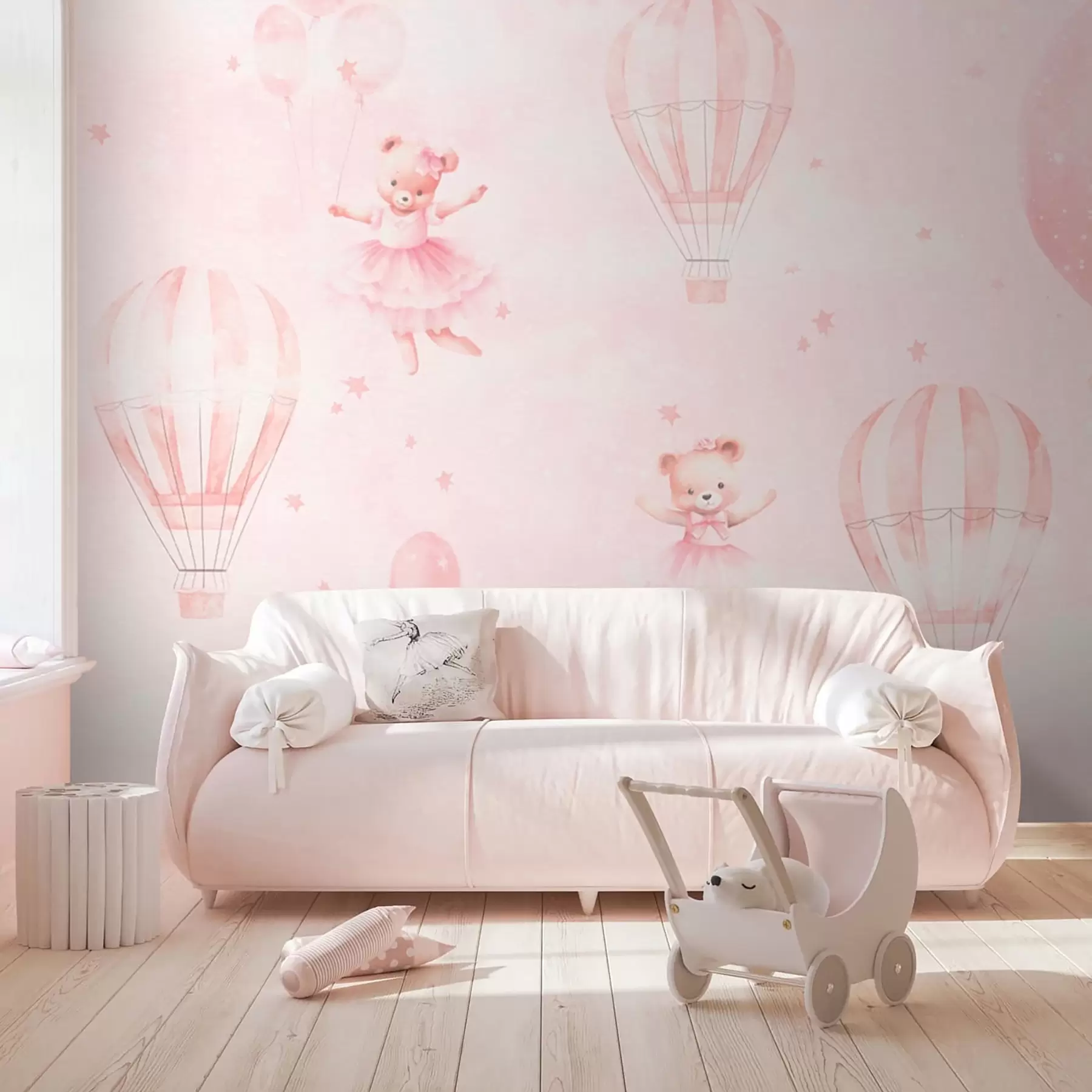 wall murals Ballerina bears and pink balloons u97954