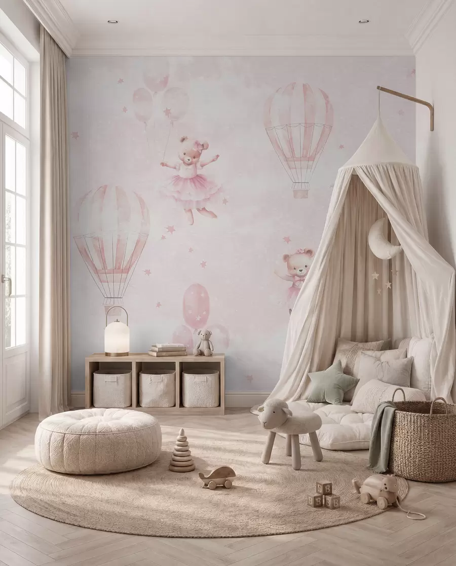 wall murals Bears and Pink Balloons u97954