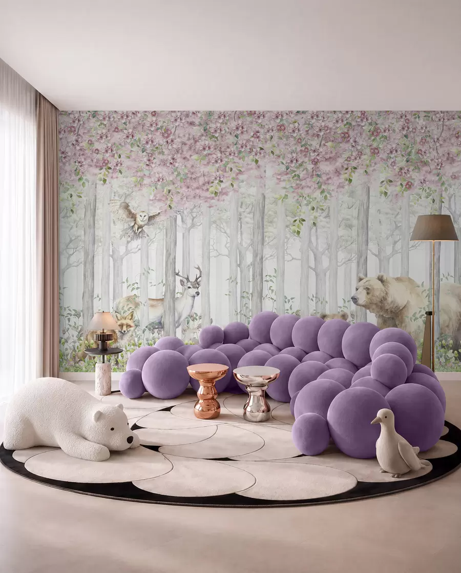 wall murals Blossom Woodland Haze u97614