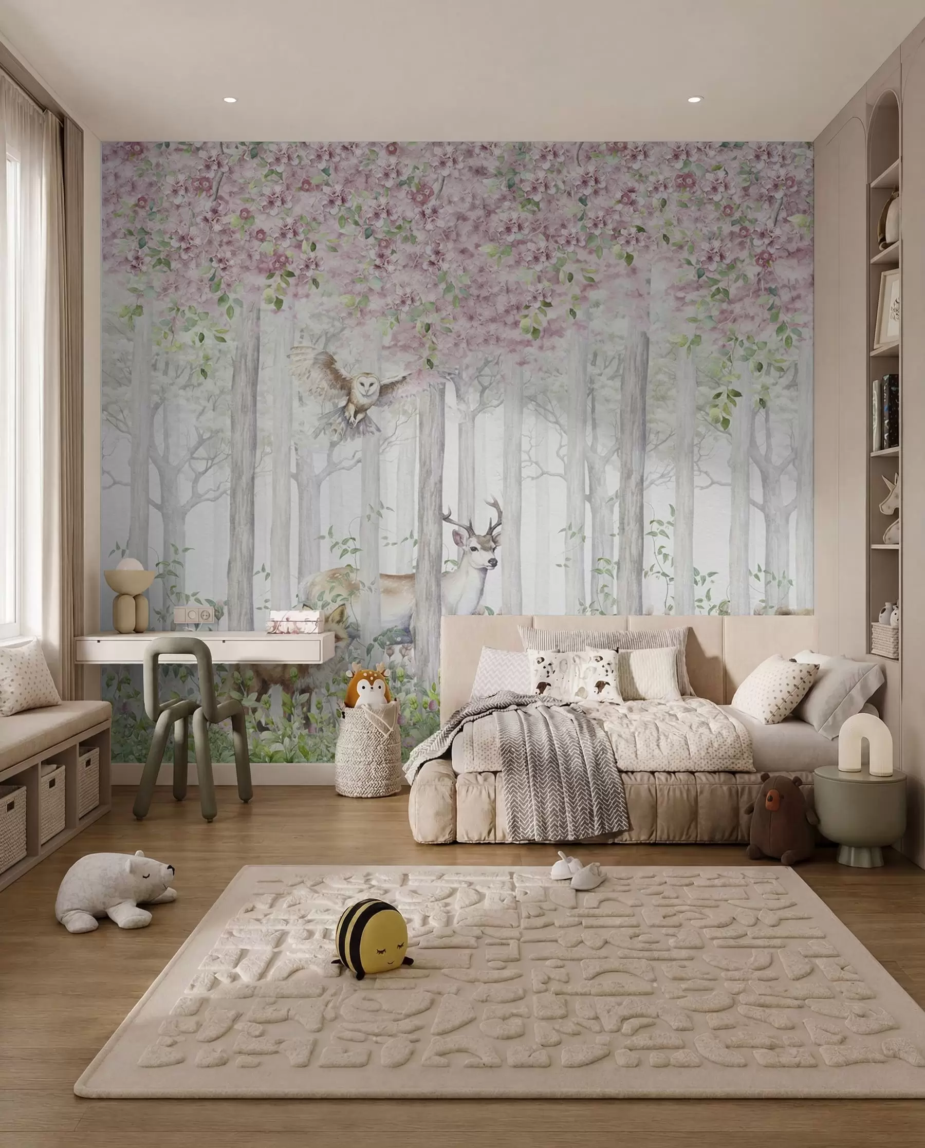 wall murals Blossom Woodland Haze u97614