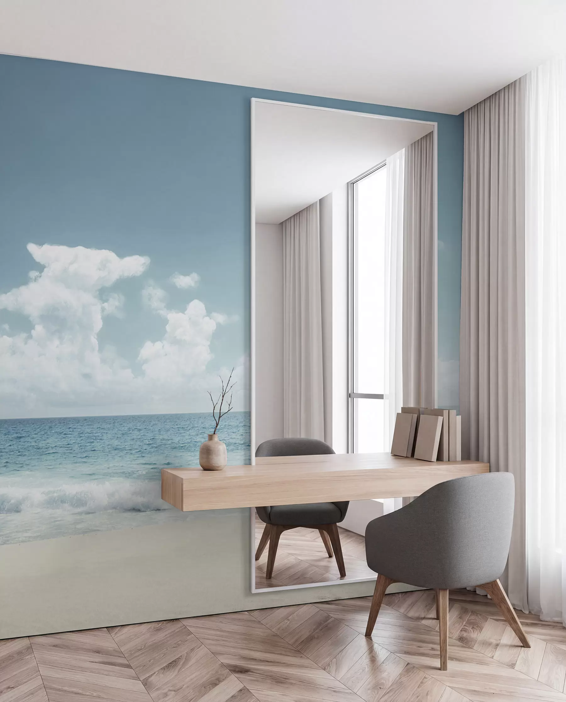 wall murals Open Sea in Pale Blue u97884