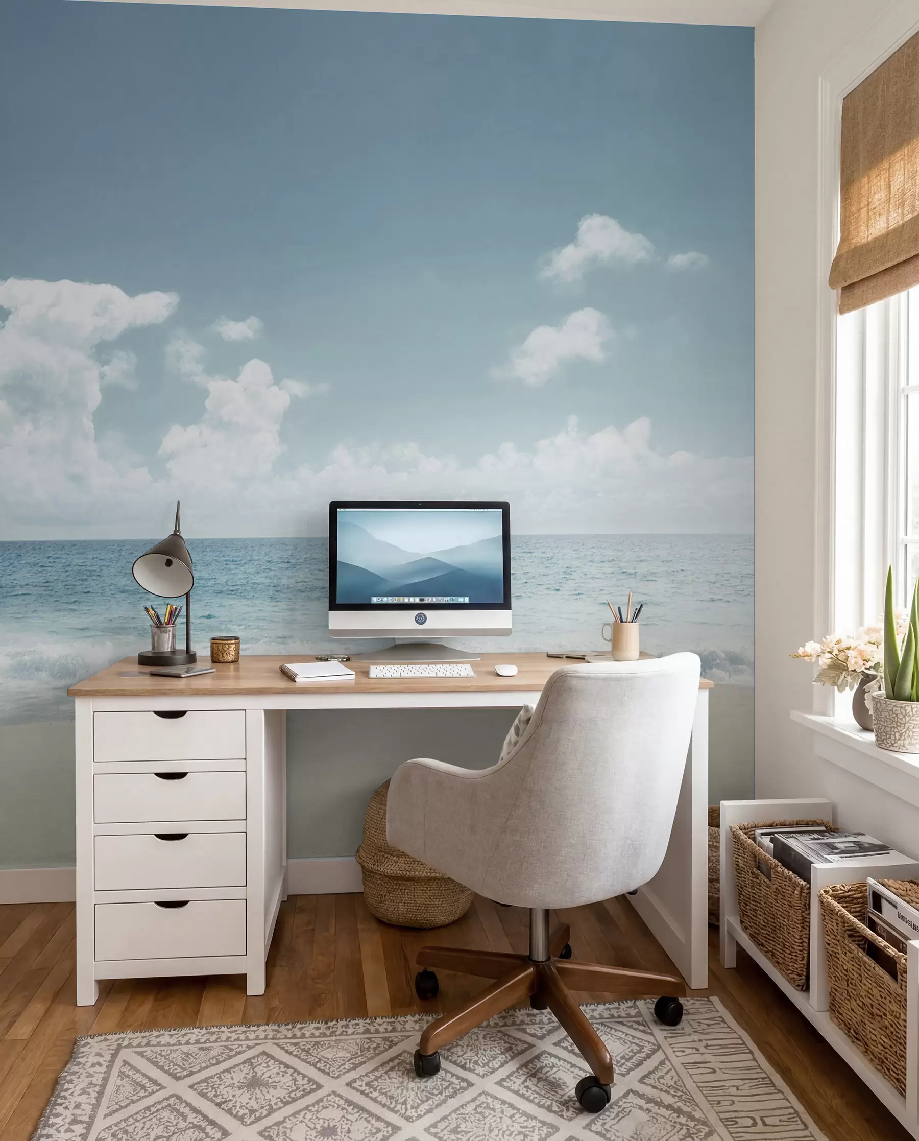 wall murals Open Sea in Pale Blue u97884