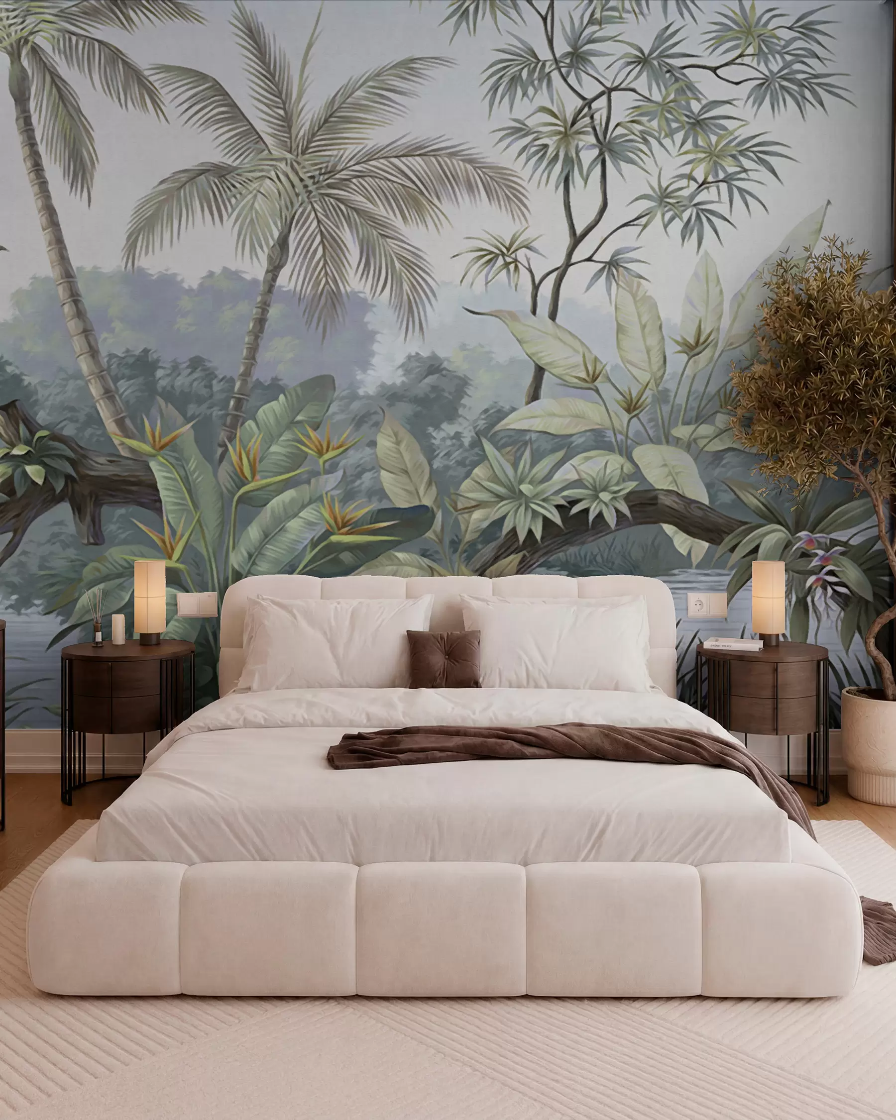 wall murals Palms around a Hidden Lagoon u15442