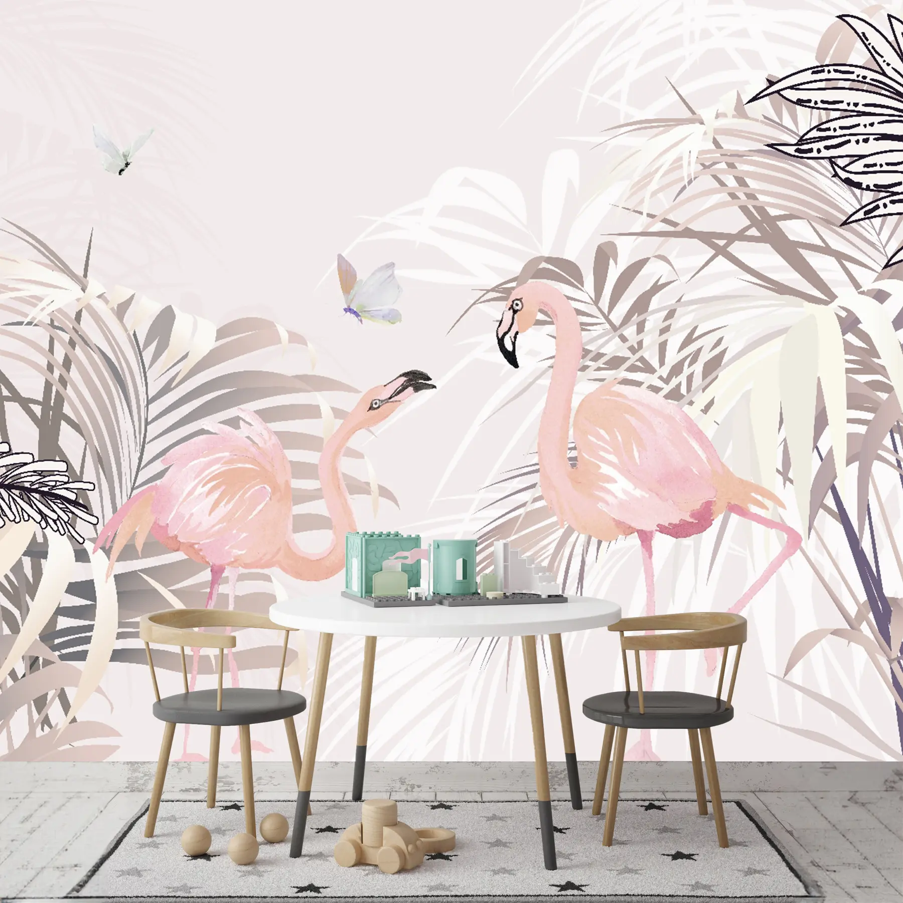 wall murals Tropical flamingos u35228