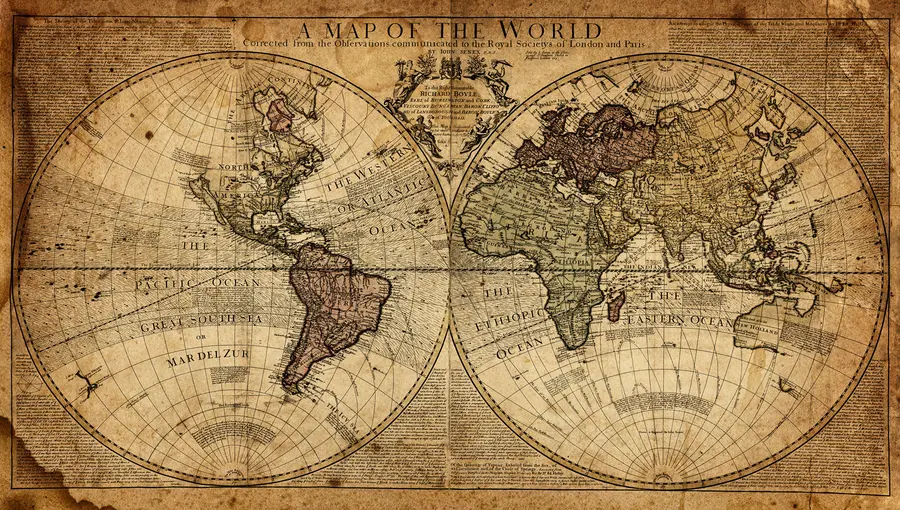 wall murals An antique world map u18533